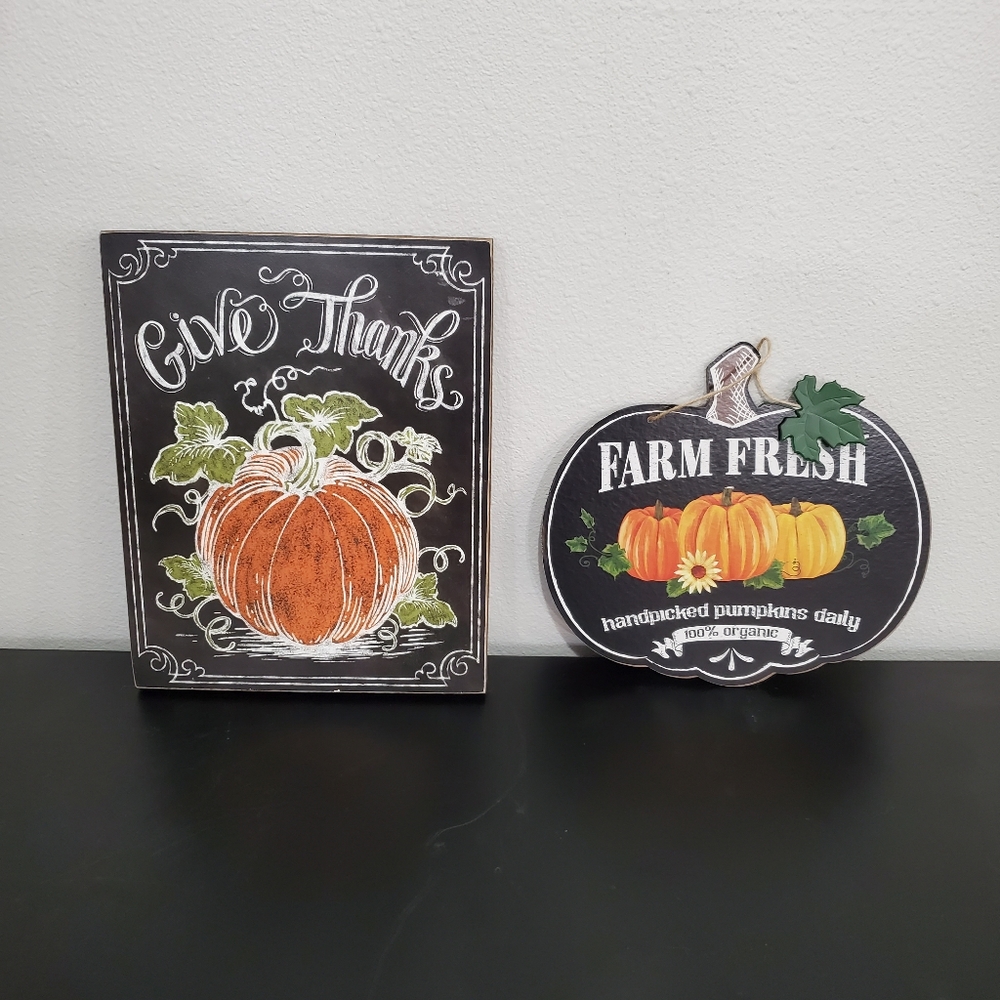 Fall Pumpkin Thanksgiving Decor Signs